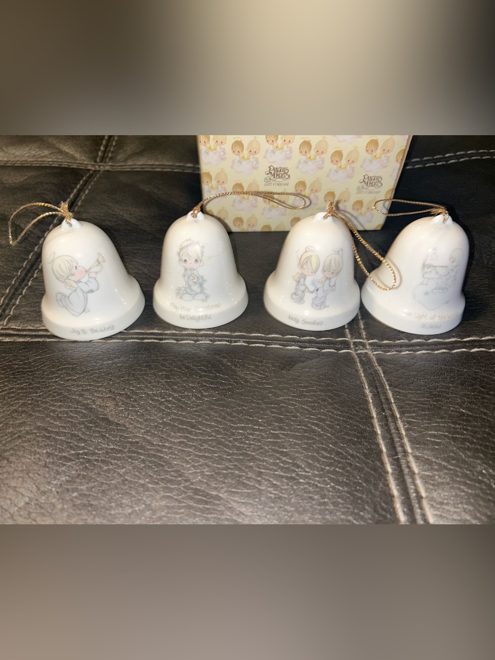 Vintage 1985 Precious Moments Bell Ornament Set Of 4
